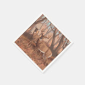 Hirsche im Retrostil des Waldes Serviette (Ecke)