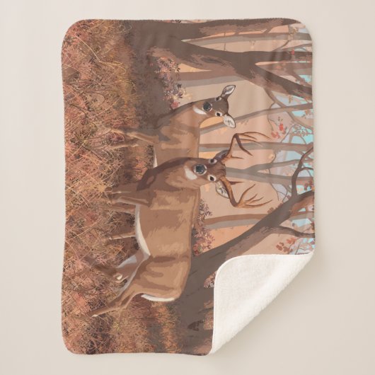 Hirsche im Retrostil des Waldes Sherpadecke (Vorderseite)