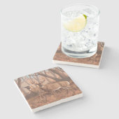 Hirsche im Retrostil des Waldes Steinuntersetzer (Seitenansicht)