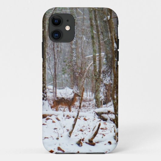 Hirsche im Schnee fallen Case-Mate iPhone Hülle (Rückseite)