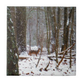 Hirsche im Schnee fallen Fliese (Vorderseite)