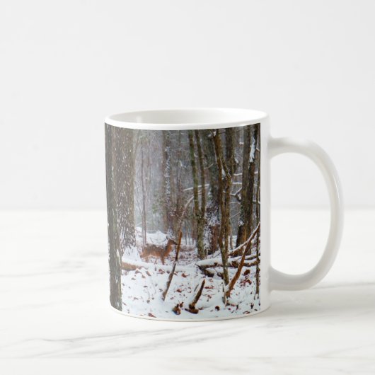 Hirsche im Schnee fallen Kaffeetasse (Rechts)