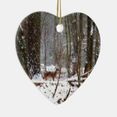 Hirsche im Schnee fallen Keramik Ornament (Rechts)