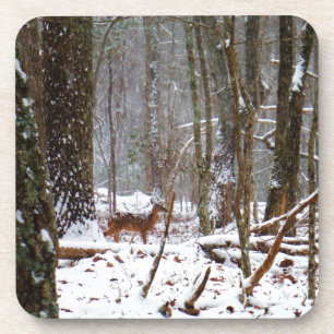 Hirsche im Schnee fallen Untersetzer