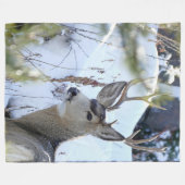 Hirsche im Schnee Fleecedecke (Vorderseite (Horizontal))