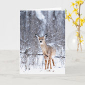 Hirsche im Schnee Karte (Gelbe Blume)