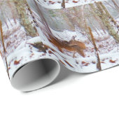 Hirsche im Schnee, lecken Bein Geschenkpapier (Rolleneckpunkt)