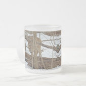 Hirsche im Schnee Mattglastasse (Vorderseite Links)