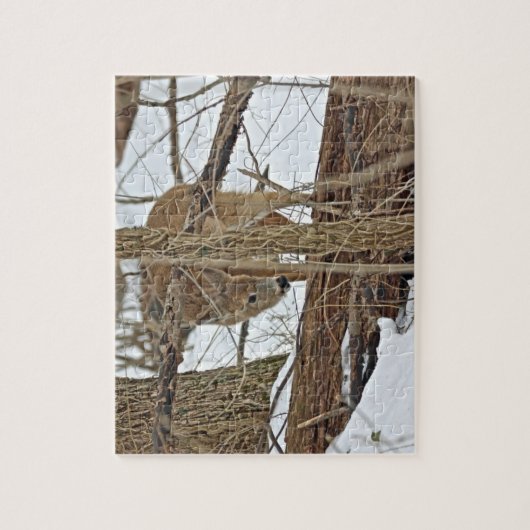 Hirsche im Schnee Puzzle (Vertikal)