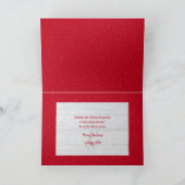 Hirsche im Schnee und Vogelhaus mit Schneeflocken Karte (Innenseite)