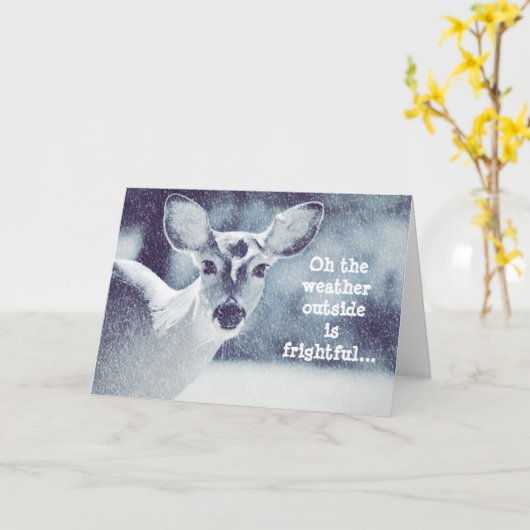 Hirsche im Schnee Weihnachtskarte Karte (Gelbe Blume)