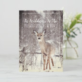 Hirsche im Schnee Winterurlaub Feiertagskarte (Stehend Vorderseite)