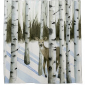 Hirsche im Schneefall Duschvorhang (Vorderseite)