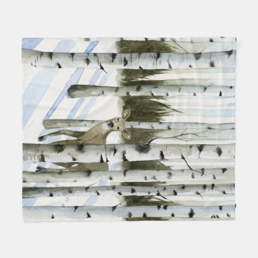 Hirsche im Schneefall Fleecedecke (Vorderseite (Horizontal))