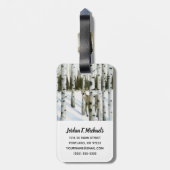 Hirsche im Schneefall Gepäckanhänger (Rückseite vertikal)