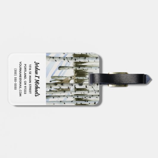 Hirsche im Schneefall Gepäckanhänger (Rückseite horizontal)