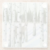 Hirsche im Schneefall Glasuntersetzer (Rückseite)