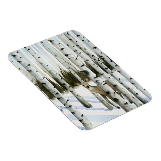 Hirsche im Schneefall Magnet (Rechte Seite)