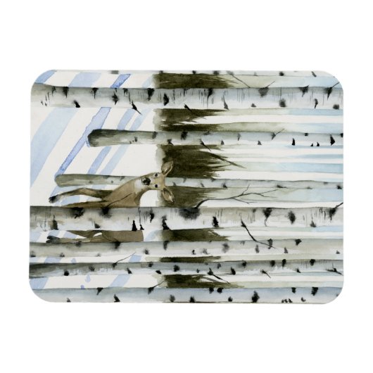 Hirsche im Schneefall Magnet (Horizontal)