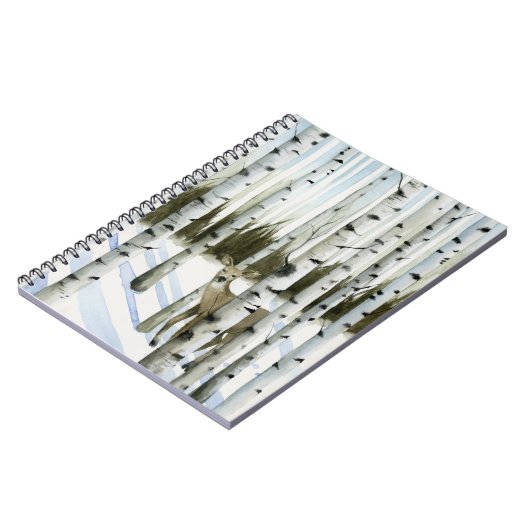 Hirsche im Schneefall Notizblock (Linke Seite)