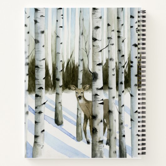 Hirsche im Schneefall Notizblock (Rückseite)