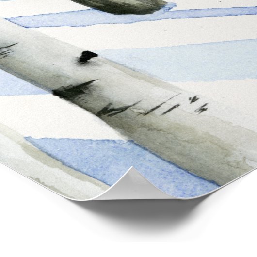 Hirsche im Schneefall Poster (Ecke)