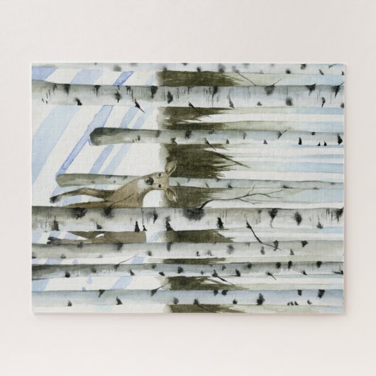 Hirsche im Schneefall Puzzle (Horizontal)