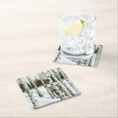 Hirsche im Schneefall Rechteckiger Pappuntersetzer (Vor Ort)