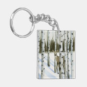 Hirsche im Schneefall Schlüsselanhänger (Vorderseite links)