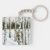 Hirsche im Schneefall Schlüsselanhänger (Rückseite)