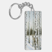 Hirsche im Schneefall Schlüsselanhänger (Vorderseite links)