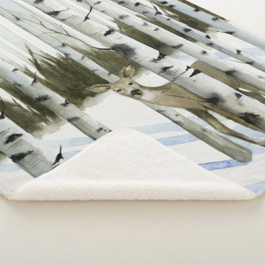 Hirsche im Schneefall Sherpadecke (3/4)