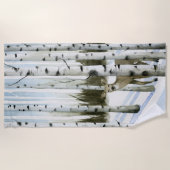 Hirsche im Schneefall Strandtuch (Vorderseite)