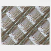 Hirsche im Schneesturm Fleecedecke (Vorderseite (Horizontal))