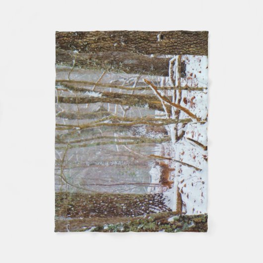 Hirsche im Schneesturm Fleecedecke (Vorderseite)