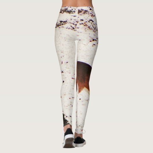 Hirsche im Schneewald Camouflage Camouflage . Leggings (Rückseite)