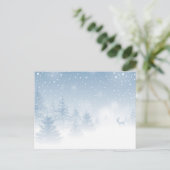 Hirsche im Schneewald Postkarte (Stehend Vorderseite)