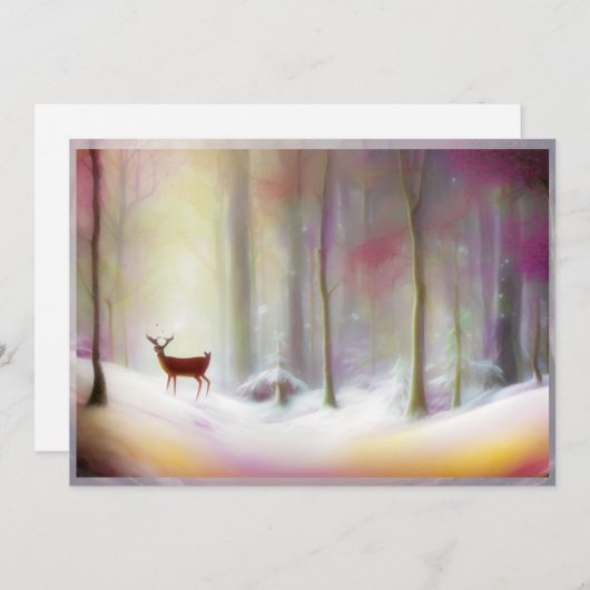 Hirsche im Schneewald Weihnachten (Vorne/Hinten)