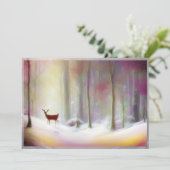 Hirsche im Schneewald Weihnachten (Stehend Vorderseite)