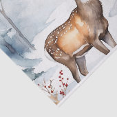 Hirsche im Schneewald Weihnachtsbaumen Wasserfarbe Seidenpapier (Ausschnitt)
