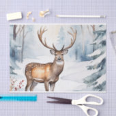 Hirsche im Schneewald Weihnachtsbaumen Wasserfarbe Seidenpapier (Handwerk)
