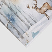Hirsche im Schneewald Weihnachtsbaumen Wasserfarbe Seidenpapier (Ausschnitt)