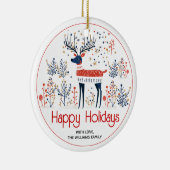 Hirsche im skandinavischen Stil, Foto Weihnachtsfe Keramik Ornament (Rechts)