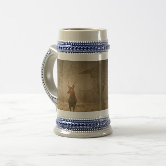 Hirsche im Wald Bierglas (Vorderseite Links)