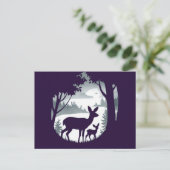 Hirsche im Wald Clearing Postcard Doe and Fawn Postkarte (Stehend Vorderseite)
