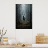 Hirsche im Wald Dunkle Akademie, Waldgoth, Dunkel Poster (Küche)