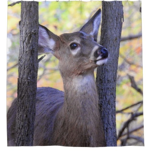 Hirsche im Wald Duschvorhang (Vorderseite)