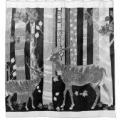 Hirsche im Wald Duschvorhang (Vorderseite)