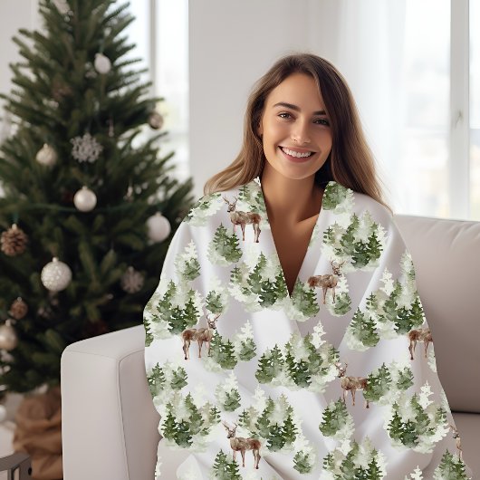 Hirsche im Wald Evergreen Fleecedecke