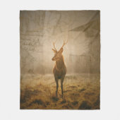 Hirsche im Wald Fleecedecke (Vorderseite)